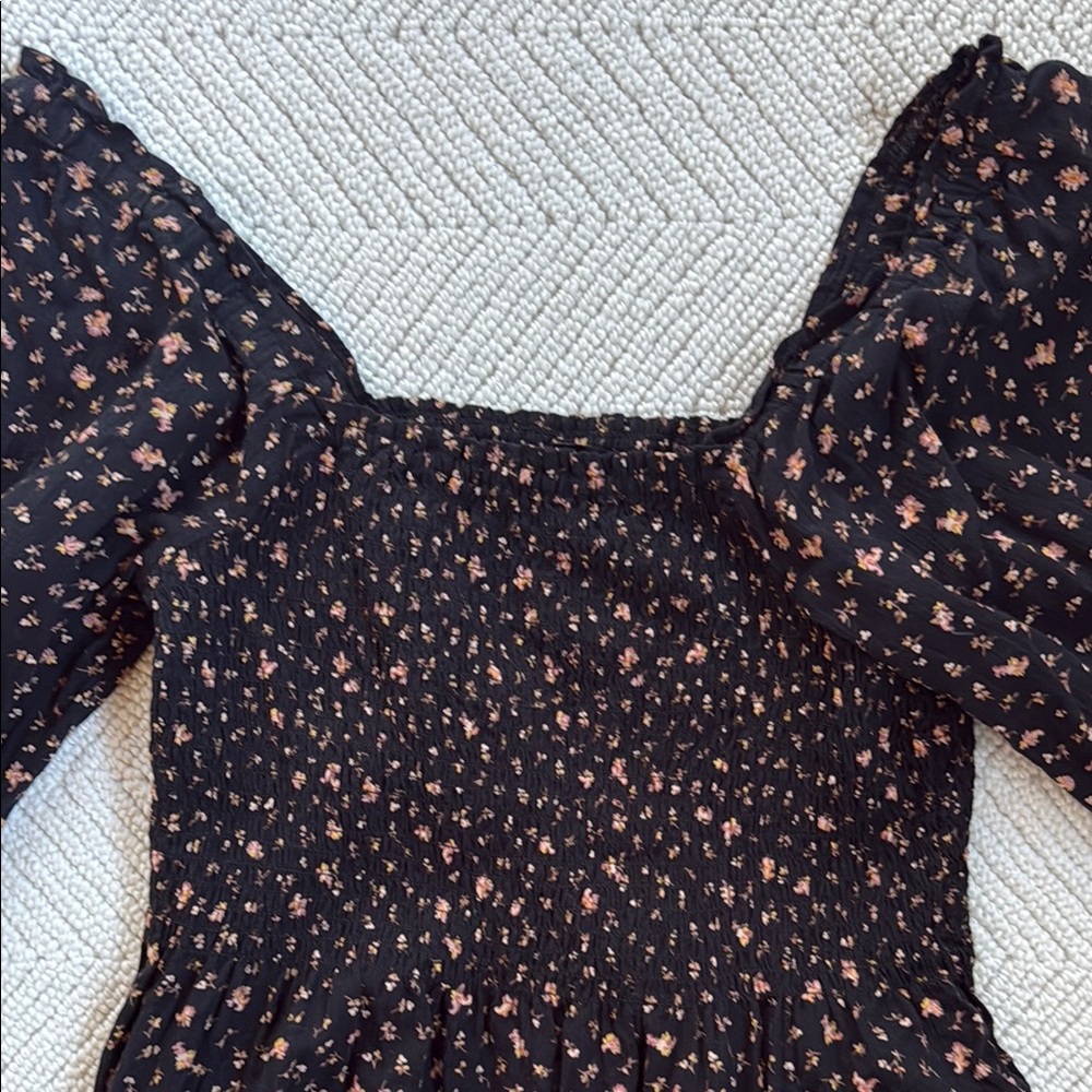NWOT Madewell Puff Sleeve Square Neck Stretchy Top Size 6